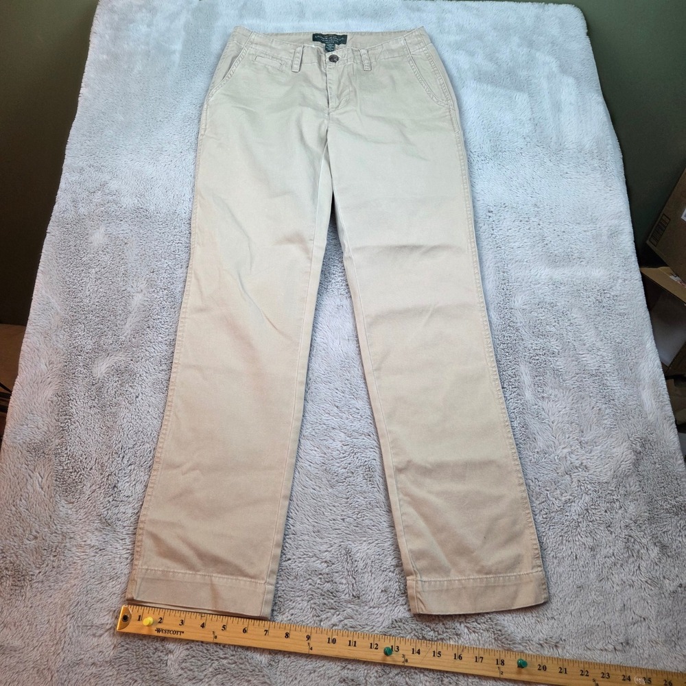 Lauren‎ Jeans Co. Newbury Chino Womens 4P Straight Leg Cotton Twill Pants Khaki